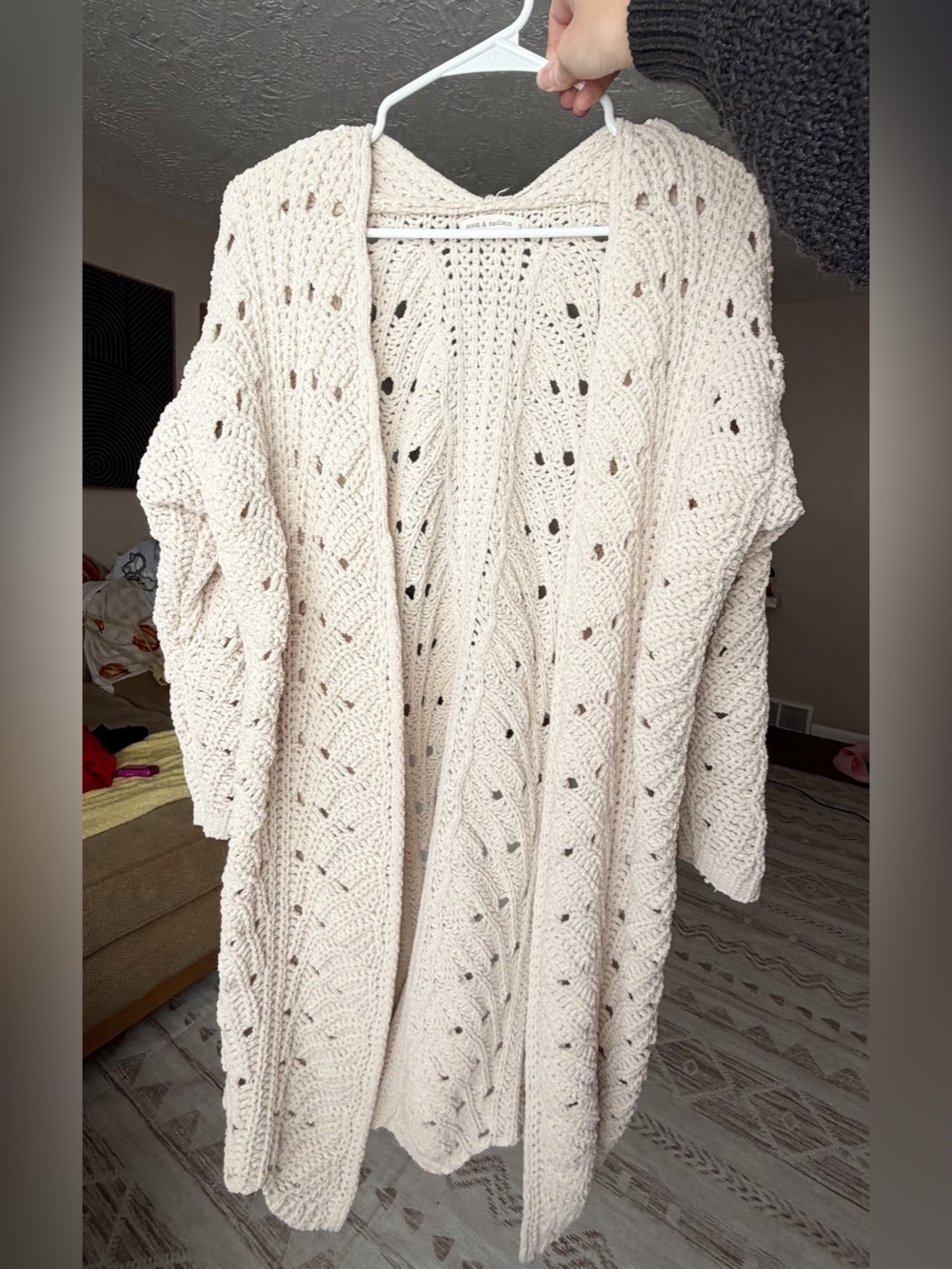 Cream Open Knit Cardigan